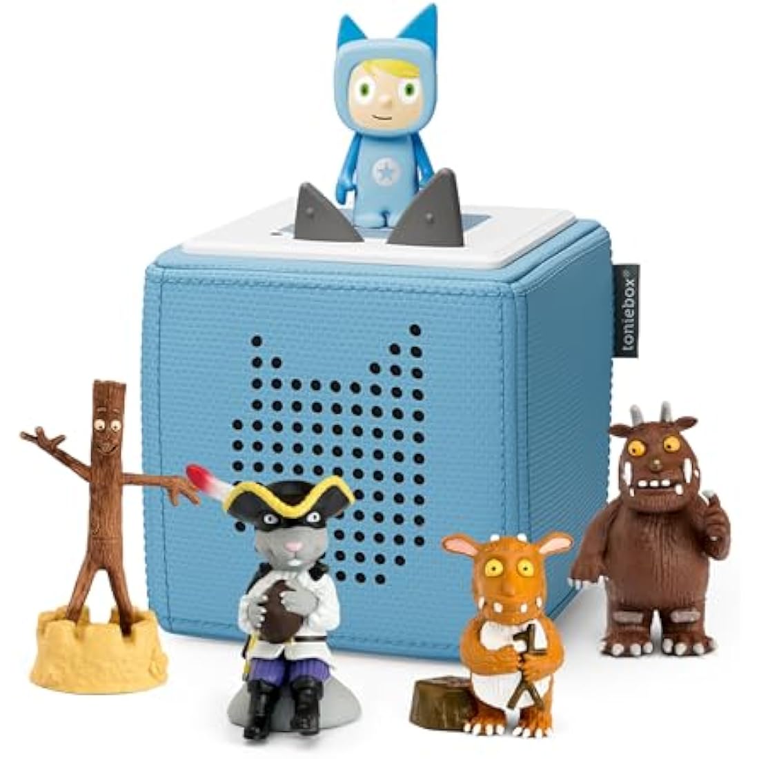 tonies Toniebox Julia Donaldson Bundle including 1 Creative & 4 Gruffalo, Gruffalos Child, Stick Man & Highway Rat, Blue