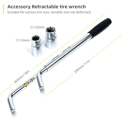LEADSTAND Scissor Jack is 2tons, It Can Be Used With Electric Drill, Suitable for Cars and SUV Universal Car Emergency Kit with Lug Wrench (Scissor Jack + Lug Wrench + glove(2Ton))