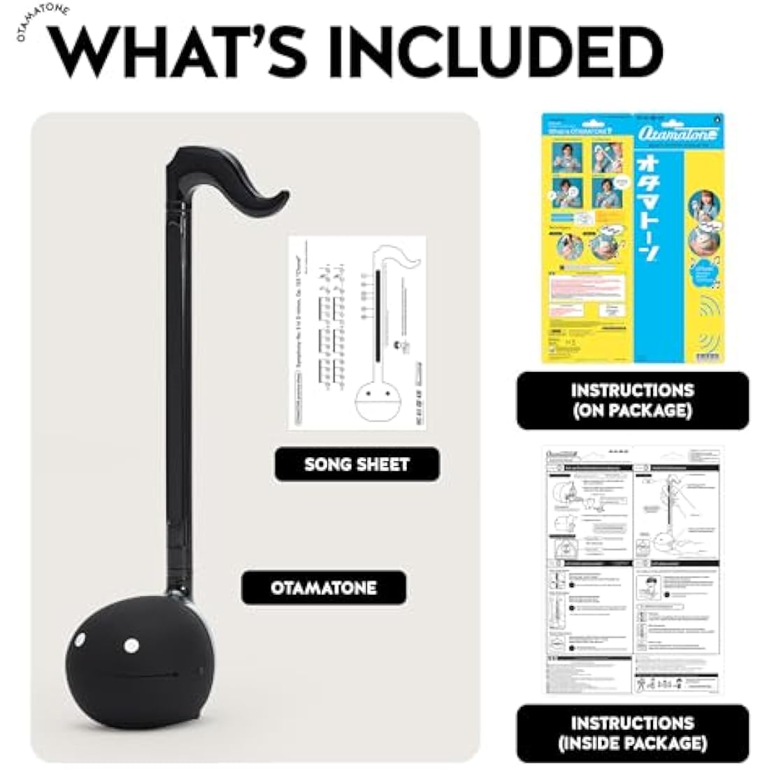 Otamatone Regular Black Japanese Electronic Musical Instrument, Portable Touch Sensitive Digital Music Instruments Synthesizer, Fun Cool Kids Teens Adults Birthday Christmas Toy Song Game Stuff