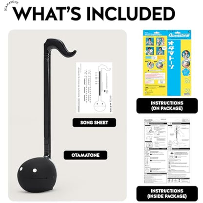 Otamatone Regular Black Japanese Electronic Musical Instrument, Portable Touch Sensitive Digital Music Instruments Synthesizer, Fun Cool Kids Teens Adults Birthday Christmas Toy Song Game Stuff