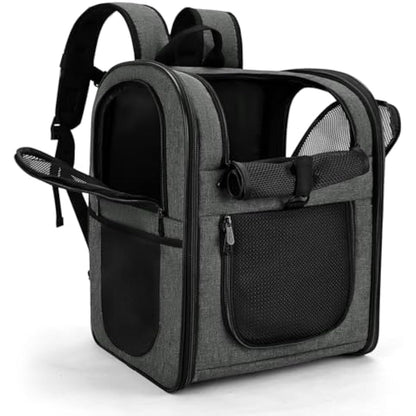 Apollo Walker Cat Carrier and Dog Carrier, for Large and Small Cat Pets (2-15 kg), Breathable Mesh Pet Carrier, Ideal for Hiking, Travel, and Outdoor Activities (Gray)