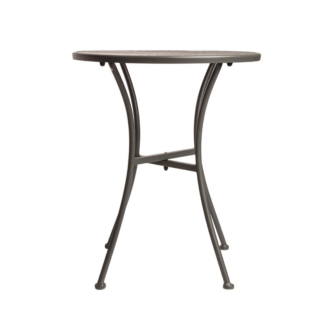 Bolero Weather Resistant Steel Round Bistro Table, Grey, 600mm, 600 mm