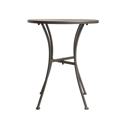Bolero Weather Resistant Steel Round Bistro Table, Grey, 600mm, 600 mm