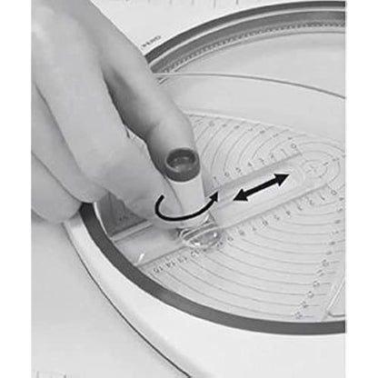 Rayher Circle Cutter for Crafting with 3 Replacement Blades, Paper Trimmer for Circles with a Diameter of 2.6–15 cm