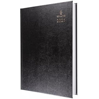 Collins Standard Desk 2025 Diary for Professionals - A4 Two Pages to a Day Business Diary - Black - (47.99-25) - Premium Business Planner with Hardback Leathergrain Covers