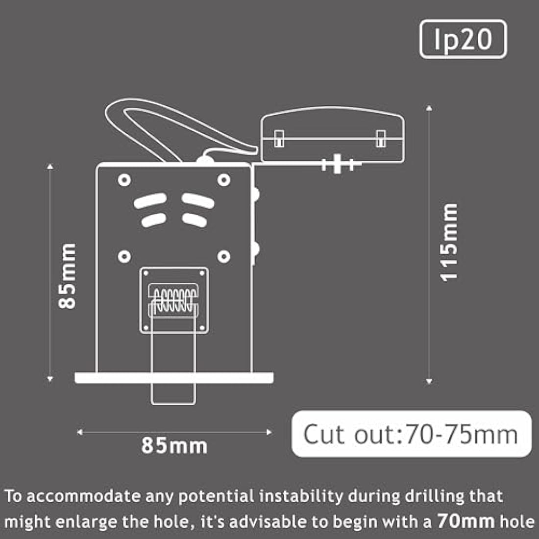 sanlumia 10 X LED Fire Rated Downlight Can GU10 Recessed Ceiling Twist & Lock Interchangeable Downlight IP20 Chrome