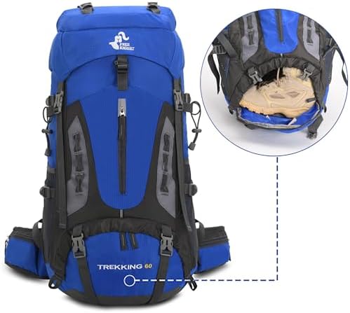 Bseash 60L Waterproof Lightweight Hiking Backpack with Rain Cover,Outdoor Sport Travel Daypack for Climbing Camping Touring
