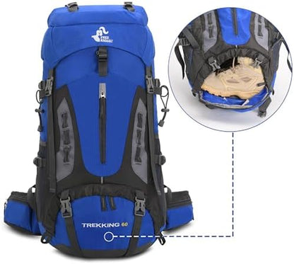 Bseash 60L Waterproof Lightweight Hiking Backpack with Rain Cover,Outdoor Sport Travel Daypack for Climbing Camping Touring