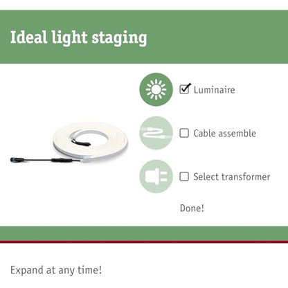 Paulmann 94191 Plug & Shine LED Exterior luminaire Flexible neon Strip incl. 1x31 watt IP67 dimmable Outdoors White Garden luminaire Plastic Garden Light 3000 K