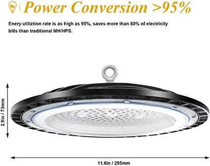 4Pack 200W UFO LED High Bay Light 20000 Lumens Industrial Lamp Commercial Area Lighting Fixture, Daylight White 6500K LED Shop LightsCommercial Lighting Fixture for Workshop Factory Warehouse Garage