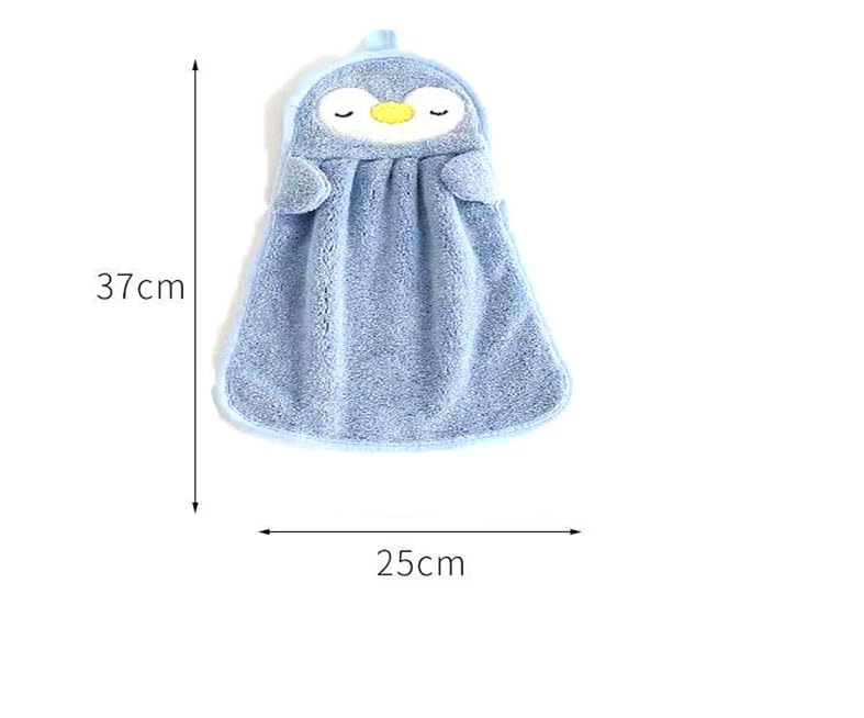 Wxinsheng 3Pcs Cute Animals Hand Towels,Soft Coral Velvet Microfibre Absorbent Towels with Hanging Loop for Kitchen & Bathroom Quick-Dry Washcloth
