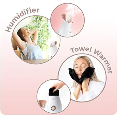 STYLPRO 4-in-1 Steamer: Face Steamer, Aromatherapy Diffuser, Humidifier and Towel Warmer - Ionic Face Mist for Deep Cleaning, Luxury Home Spa, Unclogs Pores