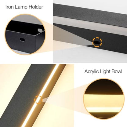 ZTWLEED LED Outdoor Wall Light 25W 115CM Minimalist Metal Wall Lights,Waterproof IP65 Outdoor Lighting Acrylic Lampshade,4000K Natural White,Outdoor Lighting for Patio