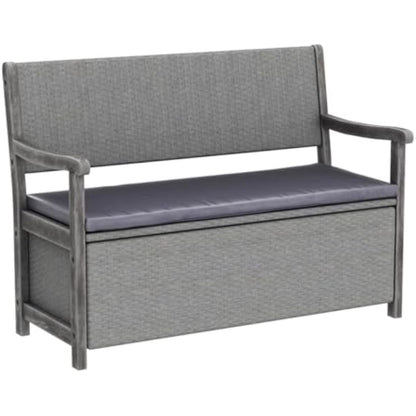 Rowlinson Alderley Rattan Storage Bench - Grey