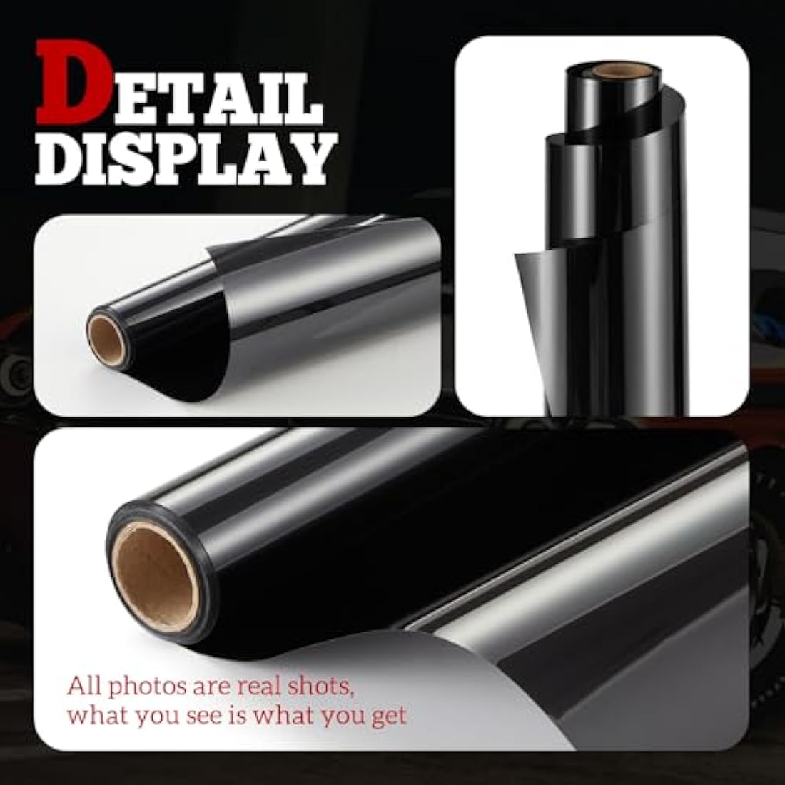 Vepagoo Universal Car Window Tint Film 35% VLT- 6.1m x 50cm Ceramic Privacy Window Tint, Blocks UV/IR Rays, Heat & Glare - Scratch Resistance Car Window Film Roll