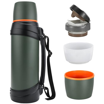 Olerd Large Flask - 2.5l Stainless Steel Insulated Bottle for Travel with BPA Free Cup - Oversized Vacuum Bottle