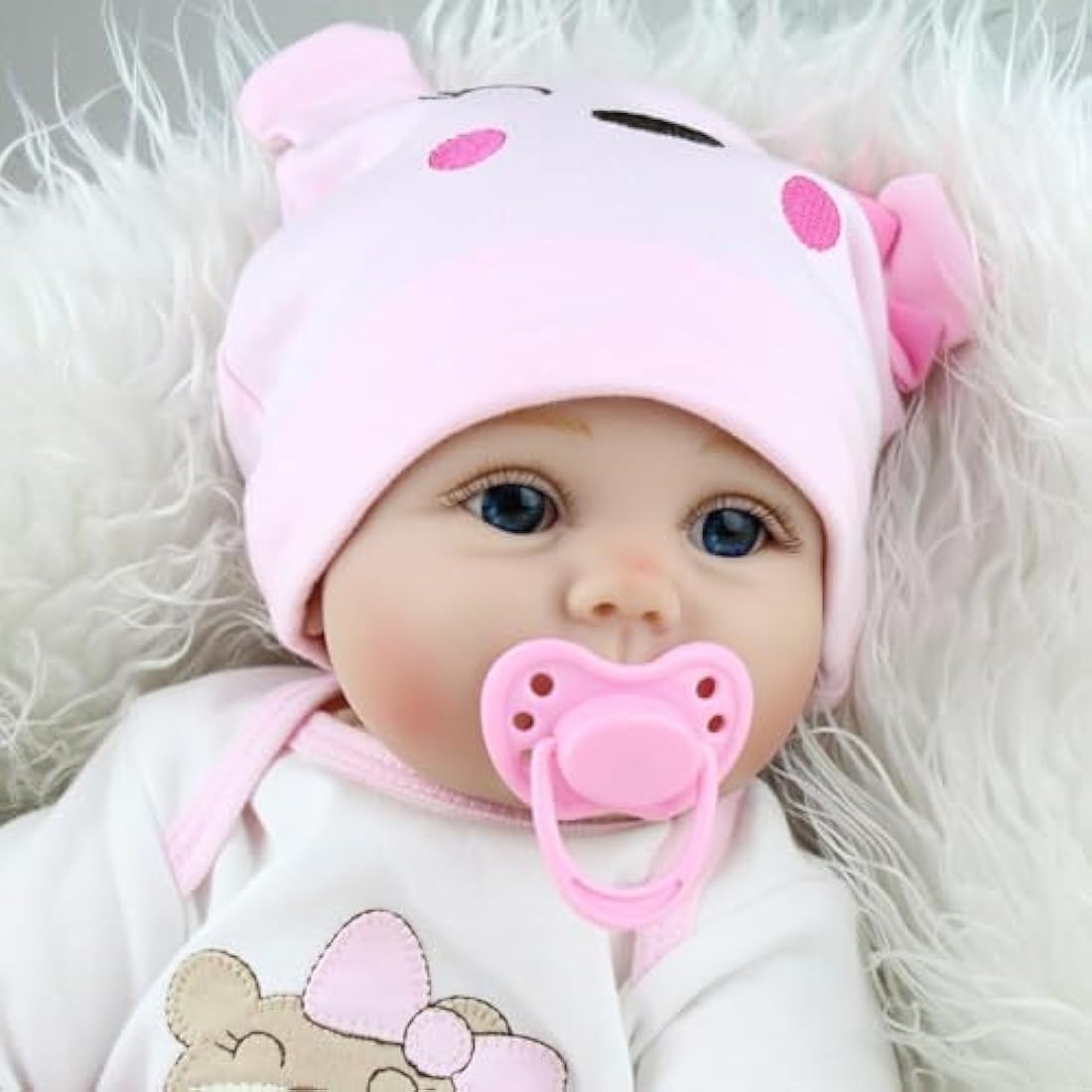 ZIYIUI 22 Inch Reborn Dolls Girl Birthday Soft Silicone Vinyl Real Life Dolls Toddler Sleeping Girl Lifelike Handmade 55cm Reborn Babies Xmas Gift