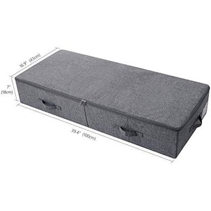 Amonsen Large Under the Bed Storage Container for Duvets, Blankets Bedding Accessories, Underbed Storage Boxes, Black Gray