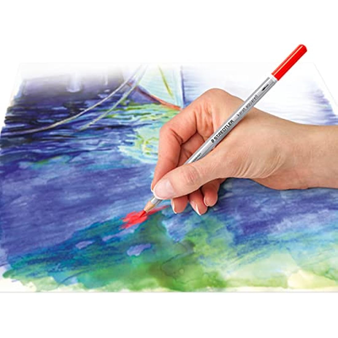 STAEDTLER 125 M48 Karat Aquarell Watercolour Colouring Pencil - Assorted Colours (Tin of 48 Pencils)