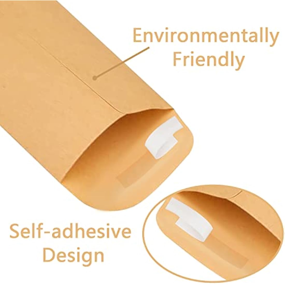 100Pcs Small Brown Envelopes, Self-Adhesive Seed Envelopes Seed Packets Kraft Paper Coin Envelopes Money Envelopes for Wages, Seeds, Coins, Beads or Stamps(10x6cm/3.9x2.4inch)