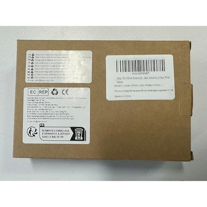 Vista 105-190cm Extendable Curtain Poles No Drill Tension Rods Extendable Curtain Rod Adjustable for DIY Projects, Cupboard, Kitchen, Bathroom, Bookshelf, Wardrobe, Window, 2 Pack White