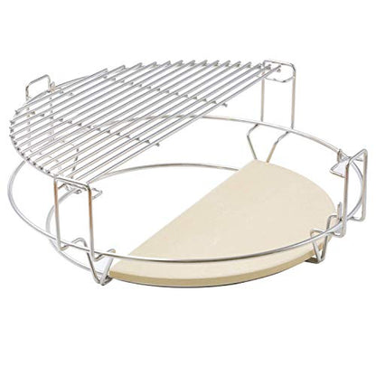 Onlyfire GCG-8552 Cooking System (2xGrates, 1xRack, 2xHeat deflectors) Fits for Ceramic Grill, Compatible for Large Big Green Egg, Kamado Joe Classic,