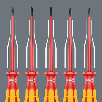 Wera 05135961001 Screwdriver Set Kraftform PlusSerie 100" 160iSS-7 pcs, Red-Yellow