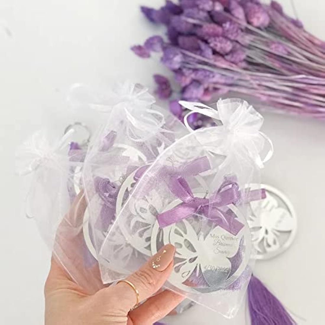 G2PLUS White Organza Gift Pouches, 10x15 CM Medium Organza Favour Bags, 100 PCS Wedding Jewelry Bags, Clear Mesh Pouches Perfect for Wedding, Christmas, Birthday, Anniversary