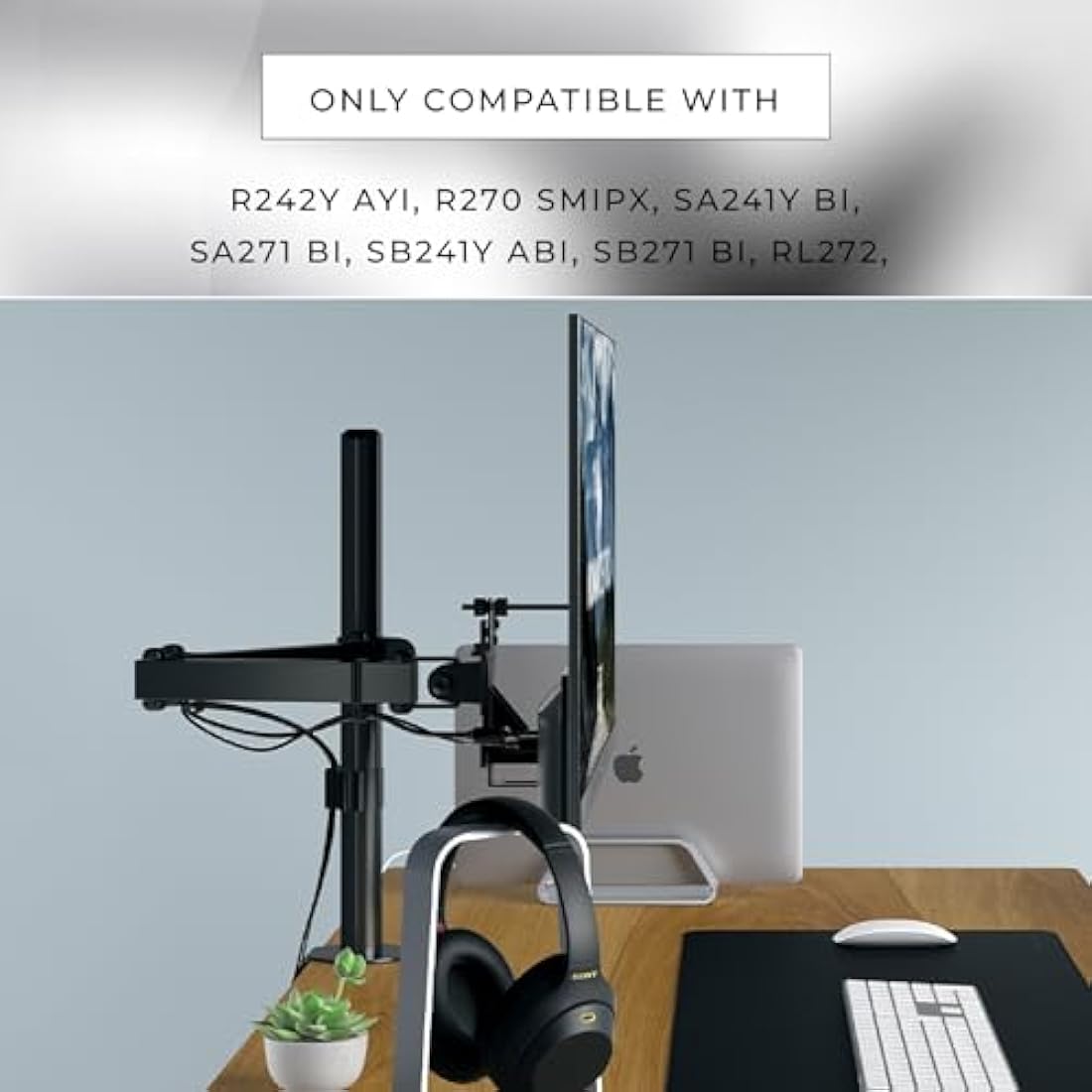 HumanCentric VESA Mount Compatible with Acer Monitors SA241Y bi, SA271 bi, SB241Y Abi, SB271 bi, RL242YE, R242Y Ayi and R270 SMIPX and Viewsonic VX2776-smhd-2 and VX2476-smhd-2