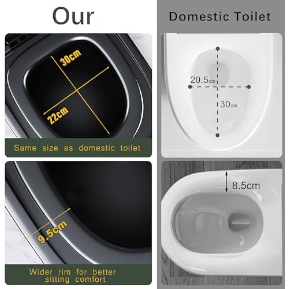 congumi Upgrade XXL Camping Toilet, Folding Portable Toilet for Adults, 16.9 inches-High Extra Large Travel Composting Toilet with 20pcs Trash Bags, Perfect for Hiking, Fishing, Outdoor, Long Trips