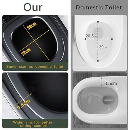 congumi Upgrade XXL Camping Toilet, Folding Portable Toilet for Adults, 16.9 inches-High Extra Large Travel Composting Toilet with 20pcs Trash Bags, Perfect for Hiking, Fishing, Outdoor, Long Trips