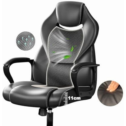 BASETBL Office Chair, Ergonomic Computer Chair for Home Gaming Business, Adjustable Height Durable Comfy Executive Chairs, 150kg Black