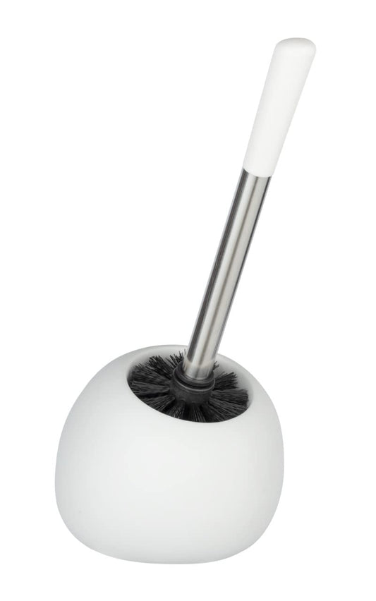 WENKO Polaris Toilet Brush White Matt Ceramic Toilet Brush Holder White