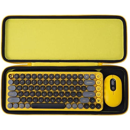 Aenllosi Hard Carry Case for Logitech POP ICON Cambo/Pop Keys Mechanical Wireless Bluetooth Keyboard and Logitech Mouse, Case Only (Yellow)