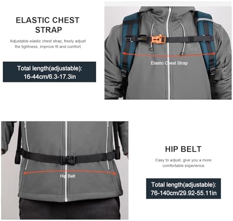MOUNTAINTOP 35L Unisex Hiking Backpacks Lightweight Trekking Rucksack Light Daypacks for Travel Camping Climbing Mountaineer Outdoor Sport