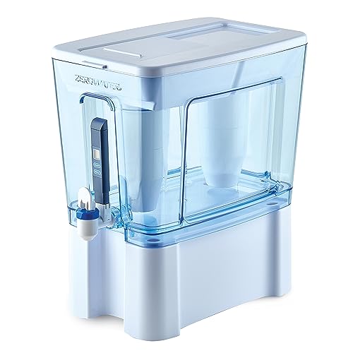 Culligan ZeroWater 12,3 L Cup Ready-Read 5-Stage Water Filter Dispenser, IAPMO Certified to Reduce Lead and PFOA/PFOS, Instant TDS Read Out
