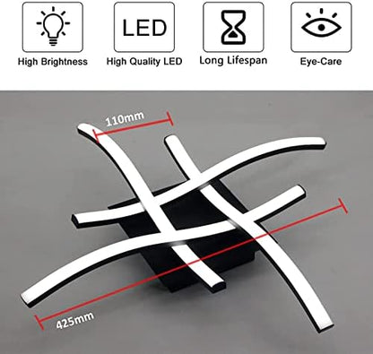 Beleben Dimmable LED Ceiling Light Elegant Curved Design Lights 4 Built-in Boards 24W Lamp Color Temprature and Brightness Adjustable Remote Control Suitable for Bedroom Kitchen, Boards-black