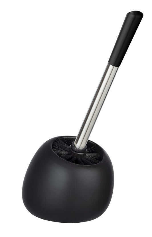 WENKO 24015100 Ceramic Toilet Brush, Black, 17 x 34.5 x 14.5 cm