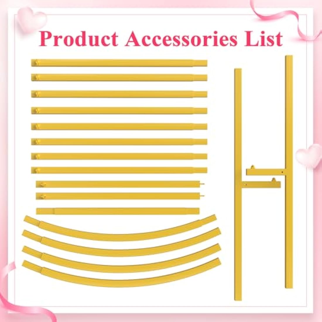 Wokceer 6.6 FT Wedding Arch Backdrop Stand Gold Metal Balloon Arch Backdrop Stand for Wedding Ceremony Birthday Party Bridal Baby Shower Garden Floral Decoration