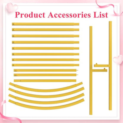 Wokceer 6.6 FT Wedding Arch Backdrop Stand Gold Metal Balloon Arch Backdrop Stand for Wedding Ceremony Birthday Party Bridal Baby Shower Garden Floral Decoration