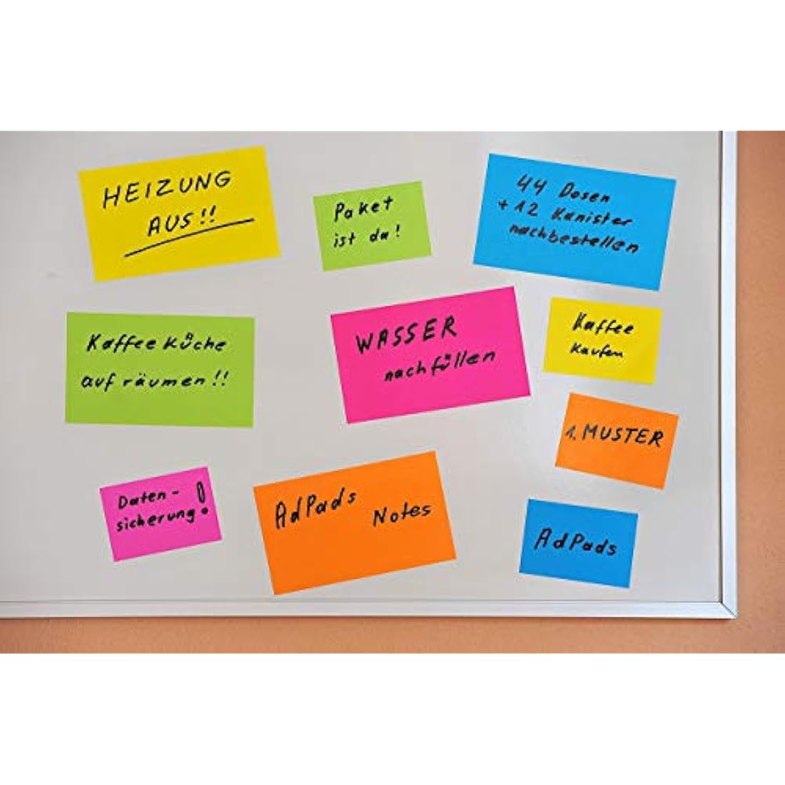 AdPads® Electrostatic Self-Adhesive Presentation Cards, 175 x 100 mm, 500 Sheets, Colourful, Large Static Sticky Notes, Movable and Slidable on Any Surface
