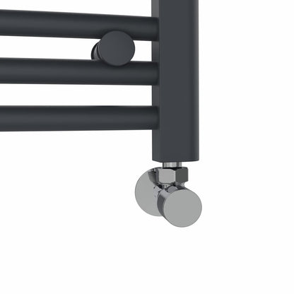 NRG Anthracite Heated Towel Rail Curved Designer Radiator - 1200×400mm