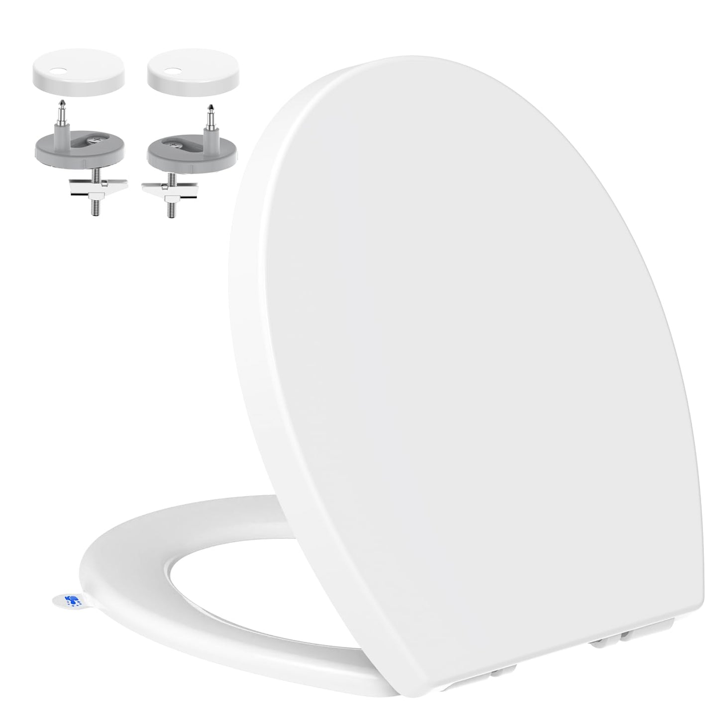 YEAUPE PRO Toilet Seat Soft Close - Universal Quick Release Toulet Seat with Adjustable Hinges for Easy Cleaning, Oval White Bathroom Bowl Seating,