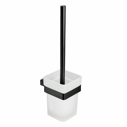 SHUNLI Toilet Brush and Holder - Toilet Brush Set Black Toilet Cleaner Brush - Wall Mounted Loo Brush Hygienic Toilet Brushes