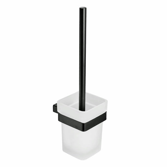 SHUNLI Toilet Brush and Holder - Toilet Brush Set Black Toilet Cleaner Brush - Wall Mounted Loo Brush Hygienic Toilet Brushes