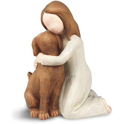 Angel Dog Figurines, Friendship Memorials - Sculpted Hand-Painted Figures for Dog Lovers - Multicolor