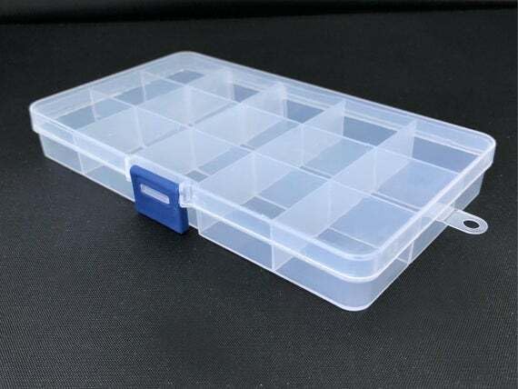 Ardisle 3 Pack 15 Cell Clear Plastic Storage Organiser Compartment Craft Bead Box Case Nail Art Gem Bits Small Screws Seperator Split Shot Unit Box