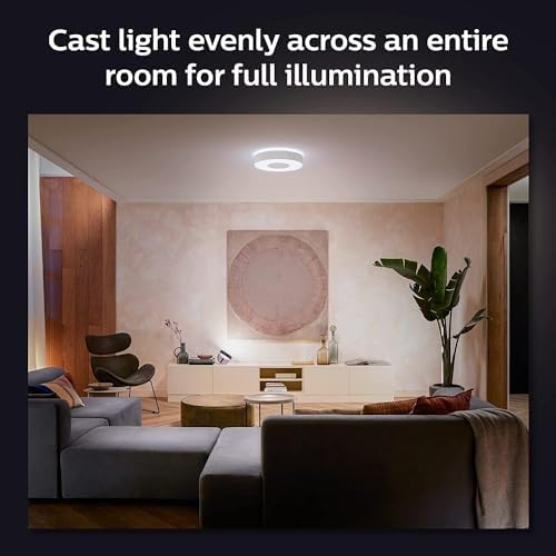 Philips Hue Infuse White and Colour Ambiance Smart Ceiling Light [Large - White] with Bluetooth, Living Room Light Works with Alexa, Google Assistant and Apple Homekit, Smart Ceiling Lamp