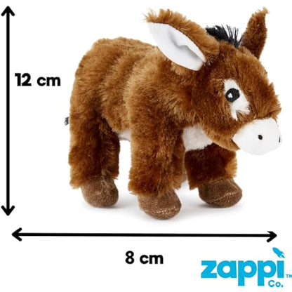 Zappi Co 100% Recycled Plush Donkey Toy (21cm Length) Stuffed Soft Cuddly Eco Friendly animals Collection For New Born Child First kid
