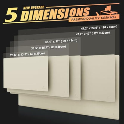 K KNODEL Large Office Leather Desk Mat, Mouse and Keyboard Pad, Computer and Laptop Mat, Desktop Protector and Cover, Writing Pad and Blotter (80x40cm, Ivory Cream)